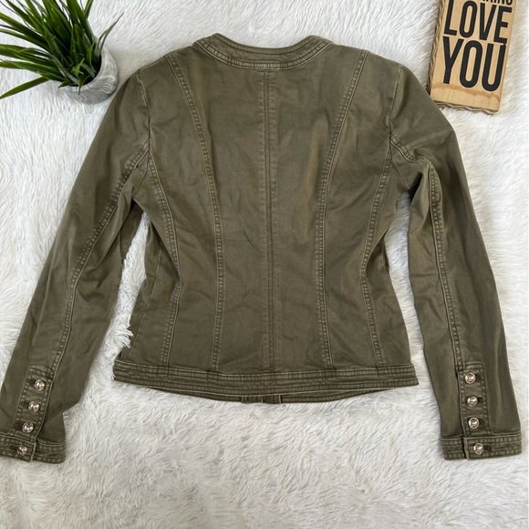 White House Black Market Distressed Military Style Utility Jacket - NWOT - Picture 4 of 11